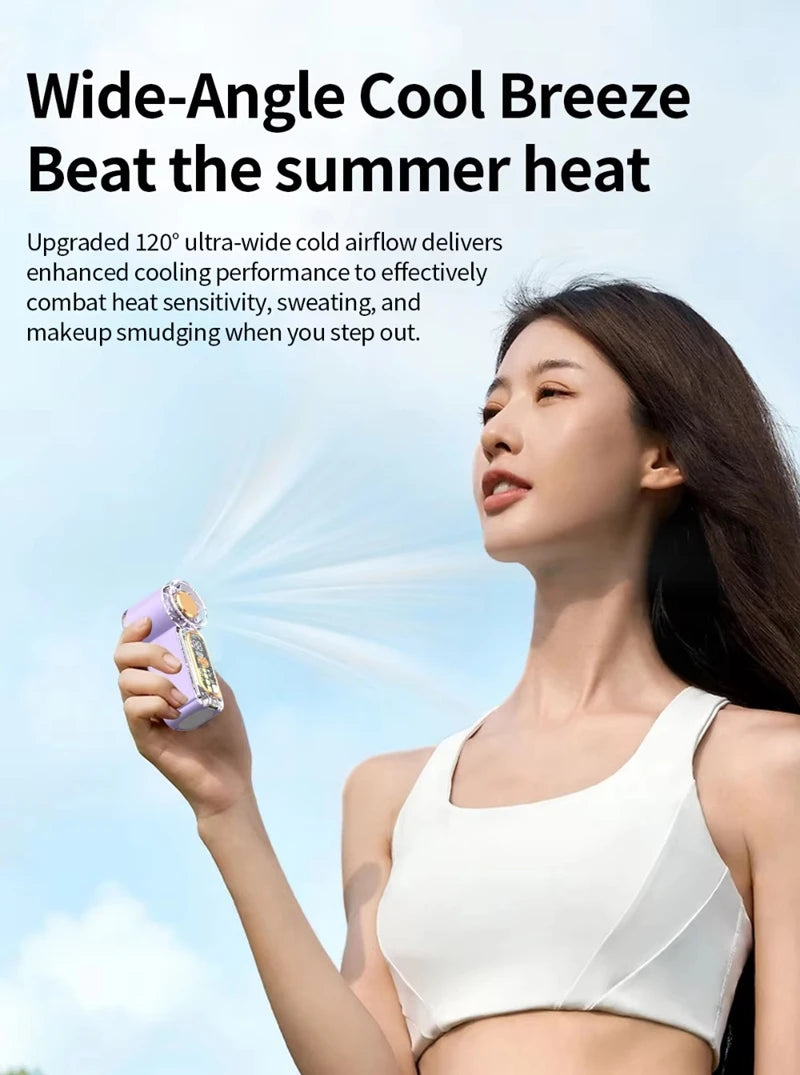 Lenovo Mini Handheld Fan 100 Speed Turbo Wind Gun USB Rechargeable Portable Outdoor Cooling Device 2026 New
