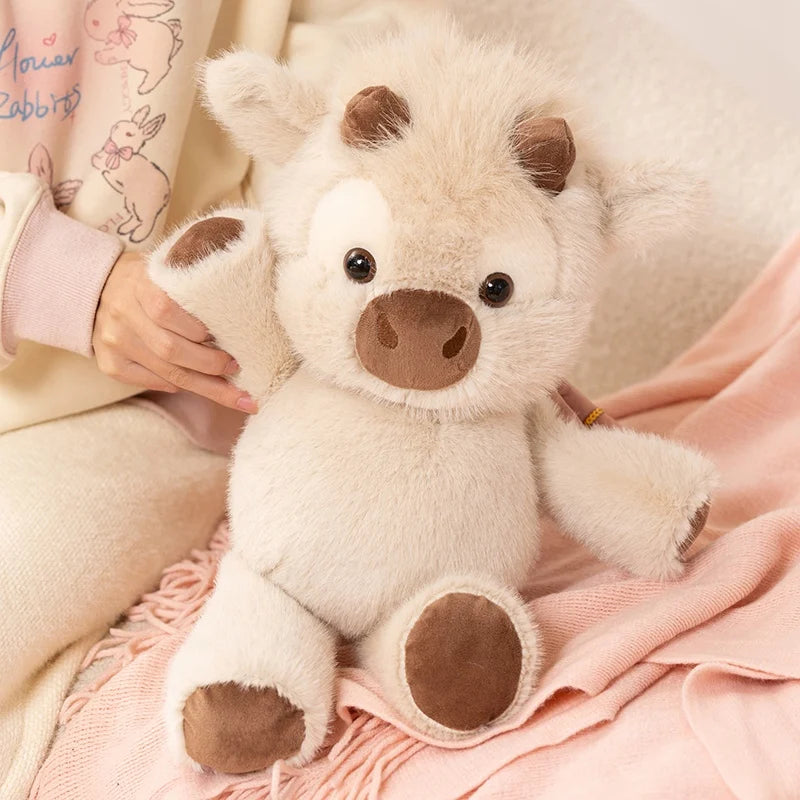 Adorable Huggable Figure Plush Cow Toy Lovely Cattle Plush Stuffed Animals Cattle Soft Doll Kids Toys Birthday Gift for Children