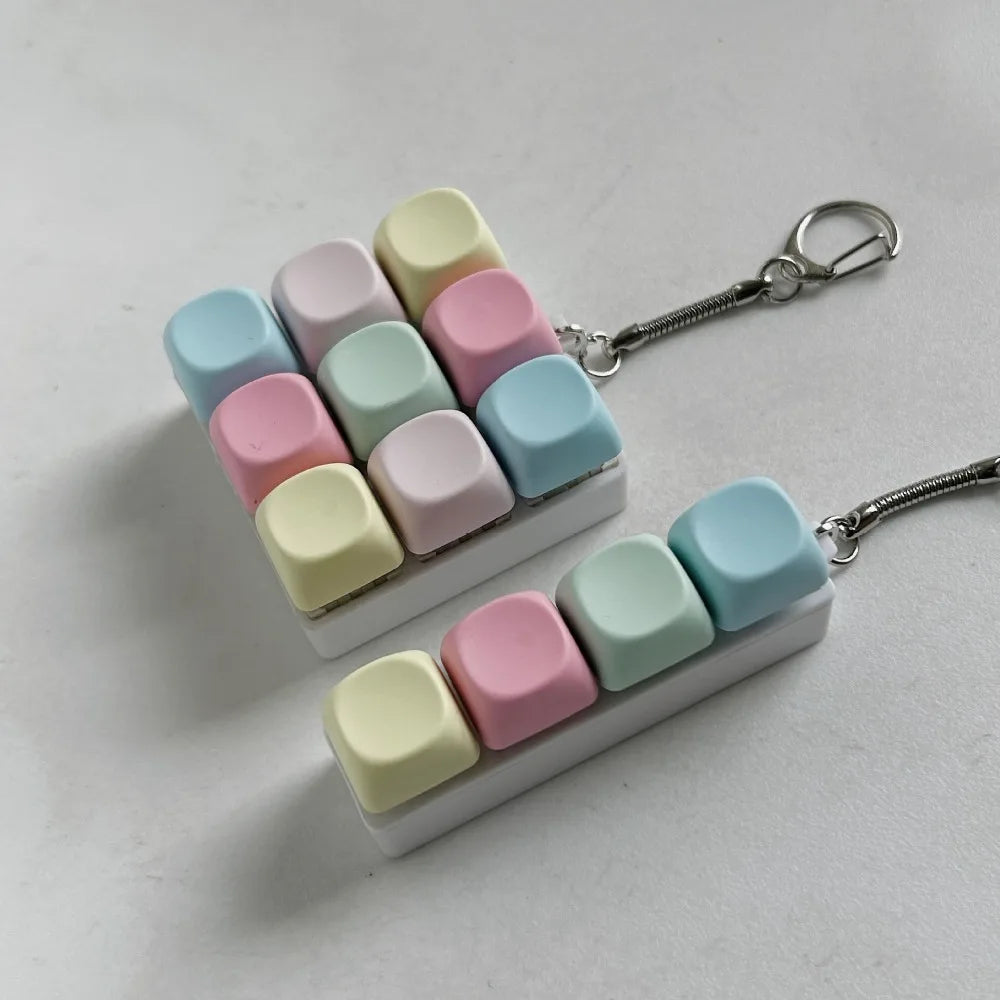 Relaxing 4/9 Keys Finger Keyboard Keycap Key Button Decompression Toy Stress Relief Gadget Pinch Toy Adult