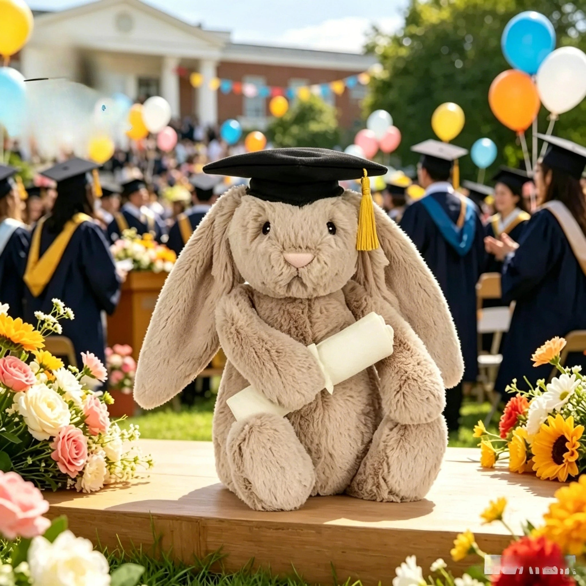 Graduation Limited Collection Plush Doll Barcelona Bear Narcissus Flower Soothing Fragrant Bonnie Zhizhen Series Bonnie Rabbit