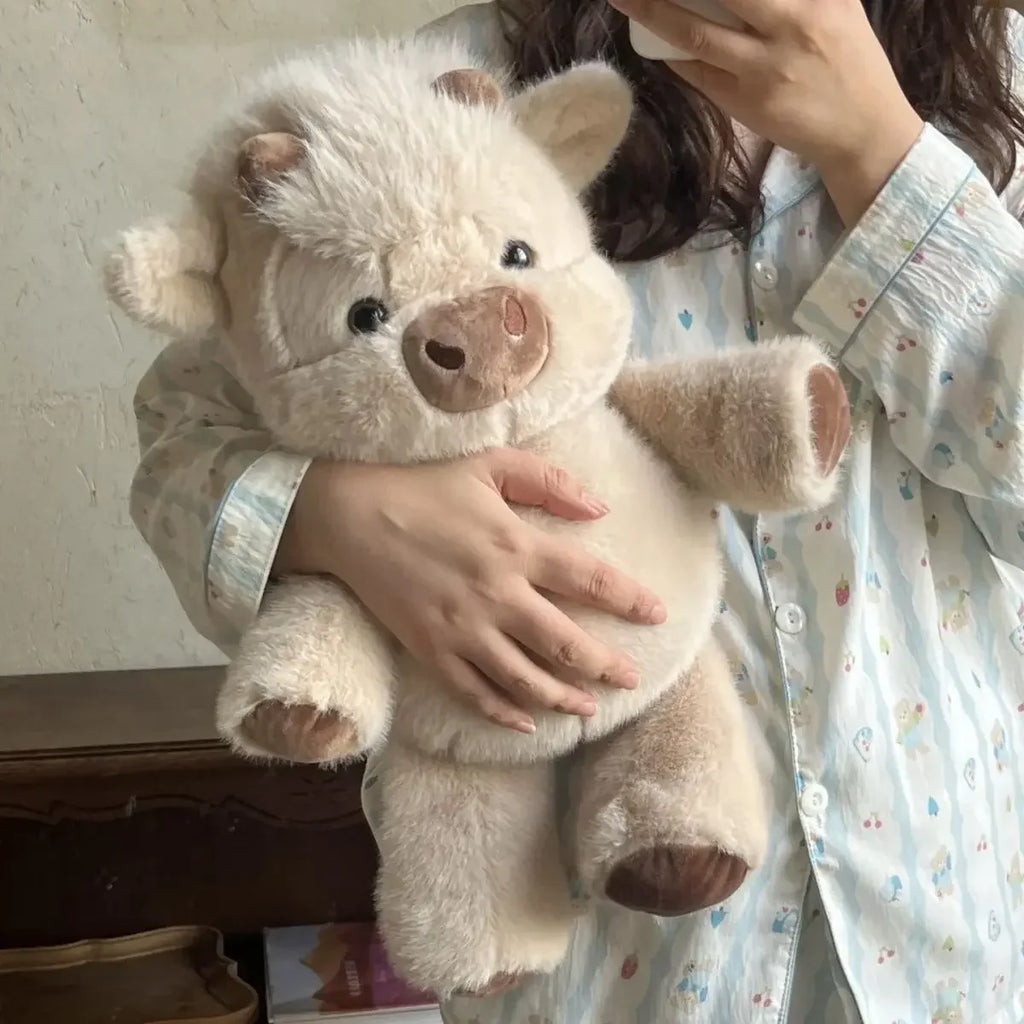 45CM Cute West Highland Calf Doll Running Little Cow Plush Toy Cartoon Soft Stuffed Animal Companion Toy Appease Kid Doll