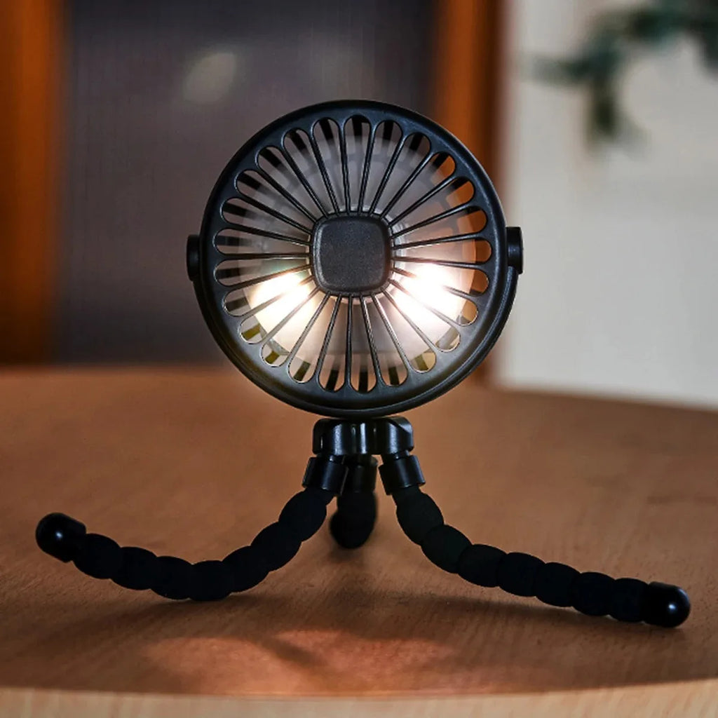 Baby Stroller Fan Hand Held Rechargeable USB Bladeless Small Folding Fans Mini Ventilator Silent Table Outdoor Cooler Neck Fan