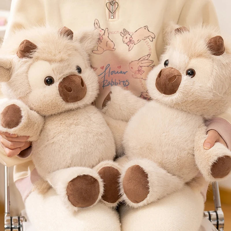 Adorable Huggable Figure Plush Cow Toy Lovely Cattle Plush Stuffed Animals Cattle Soft Doll Kids Toys Birthday Gift for Children