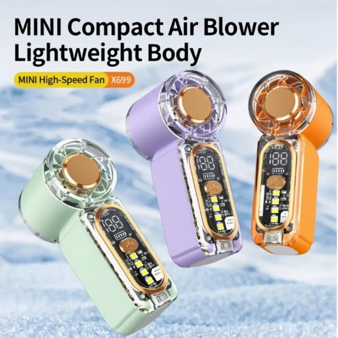 Lenovo Mini Handheld Fan 100 Speed Turbo Wind Gun USB Rechargeable Portable Outdoor Cooling Device 2026 New