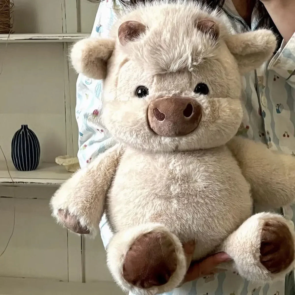 45CM Cute West Highland Calf Doll Running Little Cow Plush Toy Cartoon Soft Stuffed Animal Companion Toy Appease Kid Doll