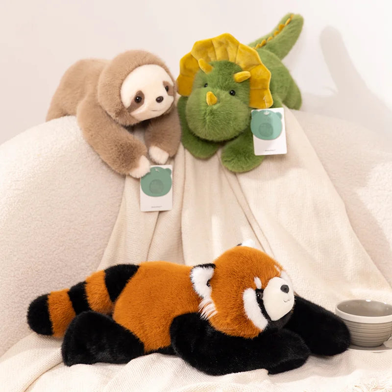Kawaii Weighted Stuffed Animals Panda Bear Sloth Red Raccoon Dinosaur Koala Plush Pillow Kids Birthday Gift Home Room Decor