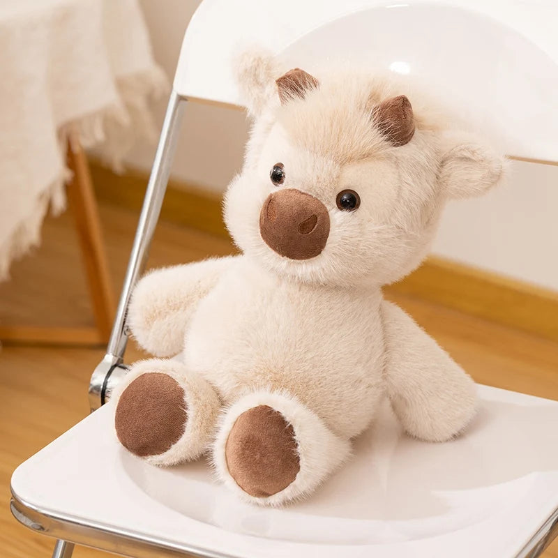 Adorable Huggable Figure Plush Cow Toy Lovely Cattle Plush Stuffed Animals Cattle Soft Doll Kids Toys Birthday Gift for Children