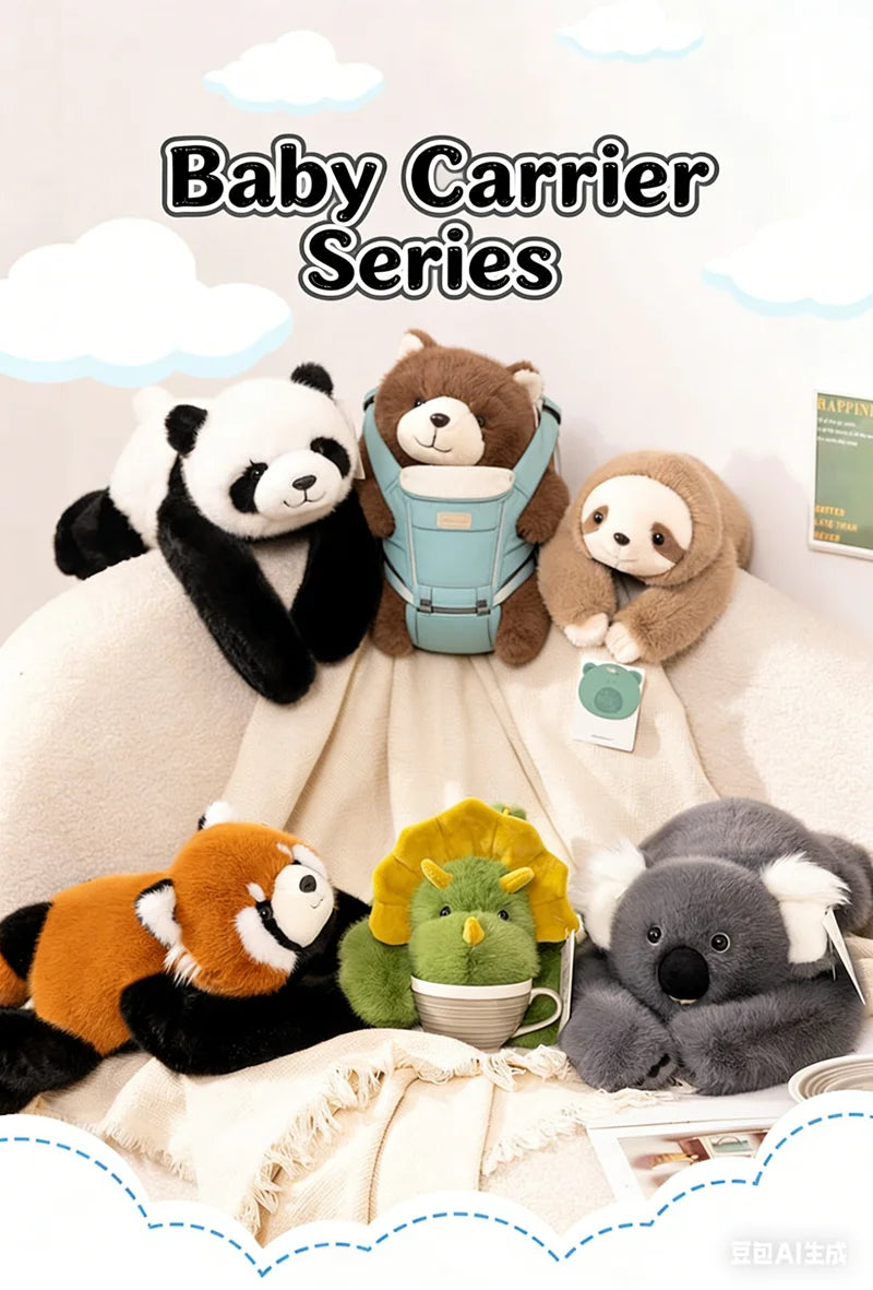 Kawaii Weighted Stuffed Animals Panda Bear Sloth Red Raccoon Dinosaur Koala Plush Pillow Kids Birthday Gift Home Room Decor