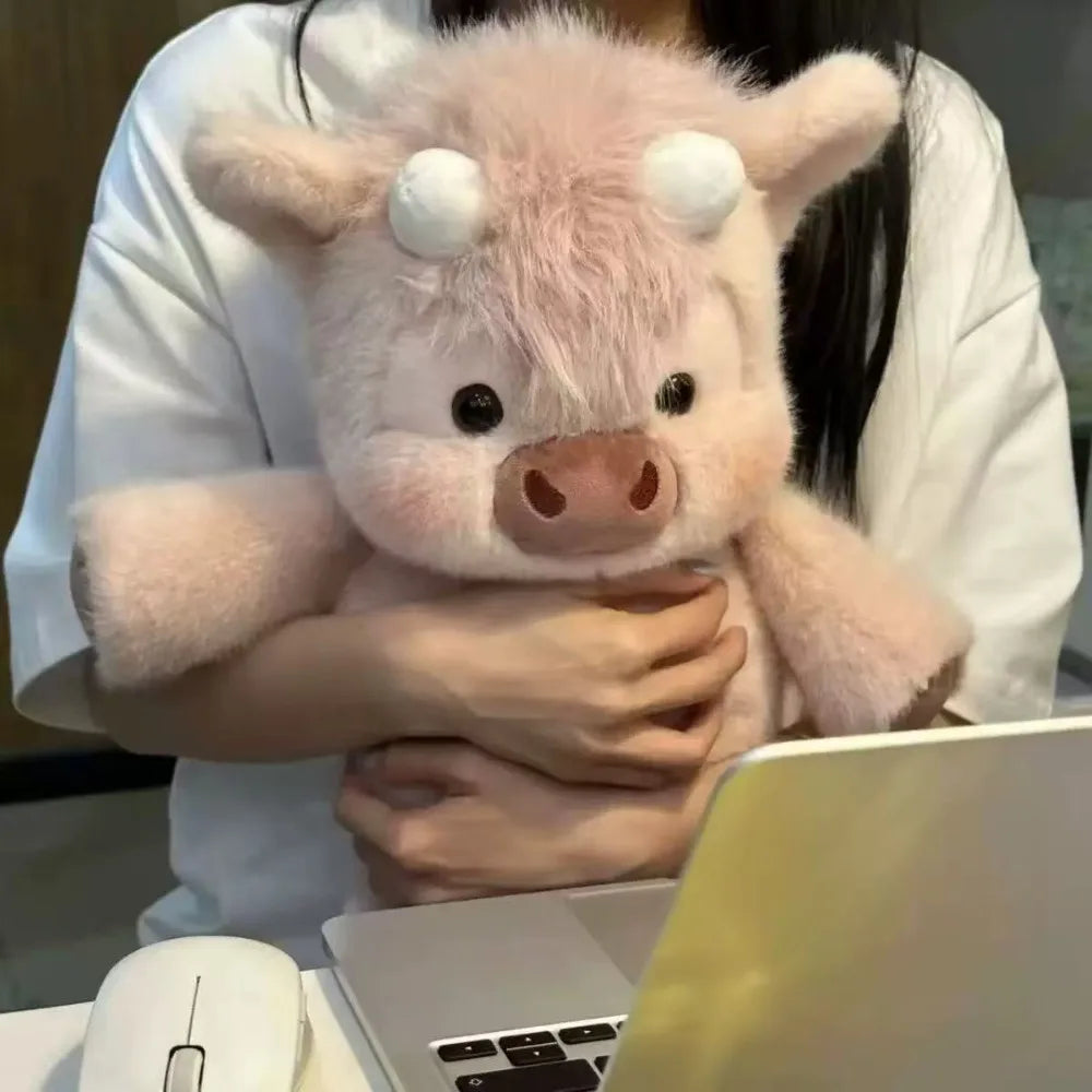 Soft Stuffed Animal Cute Scottish Cow Plushie Plush Toy for Nursery Decor Kids Gift