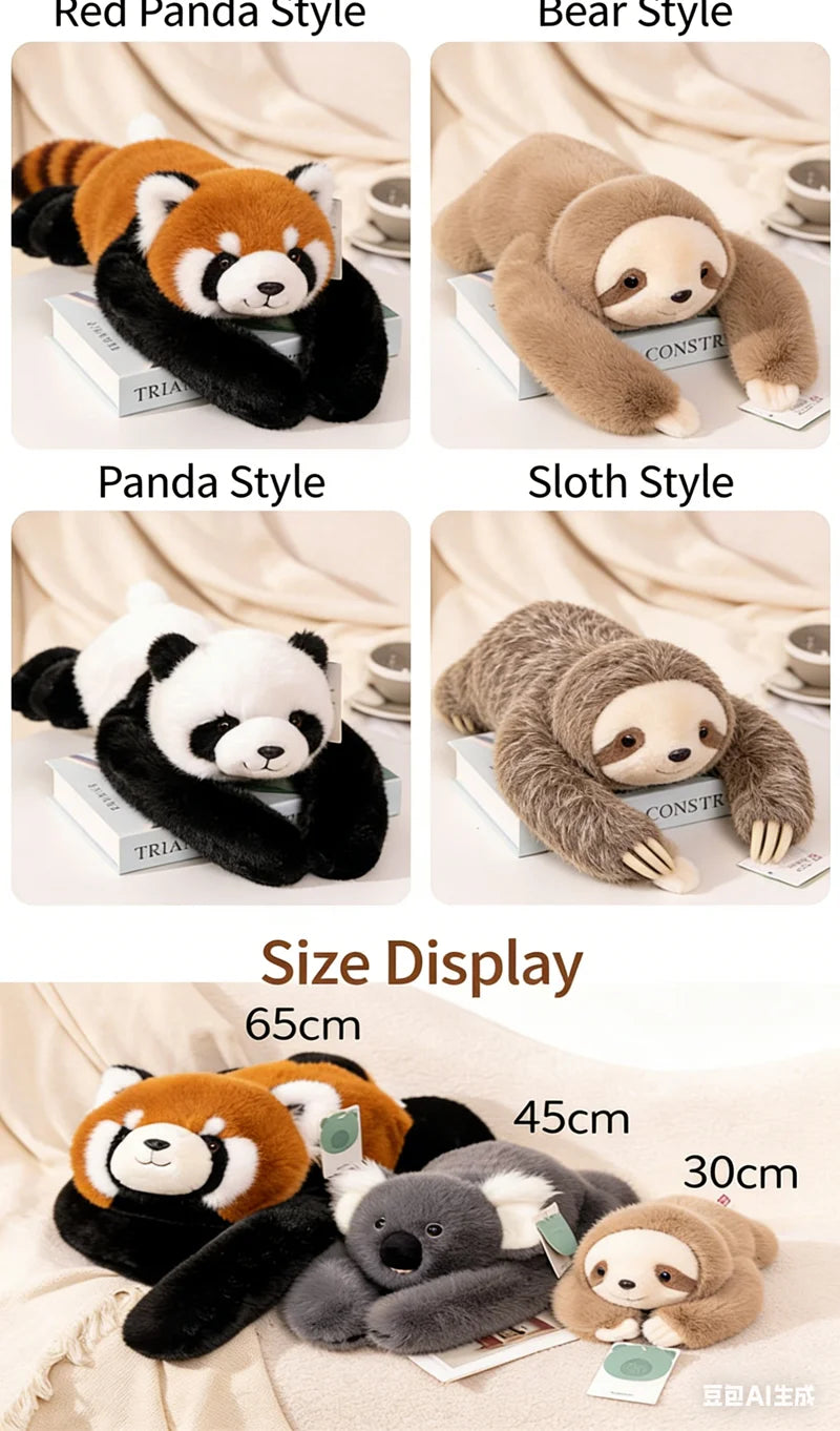 Kawaii Weighted Stuffed Animals Panda Bear Sloth Red Raccoon Dinosaur Koala Plush Pillow Kids Birthday Gift Home Room Decor