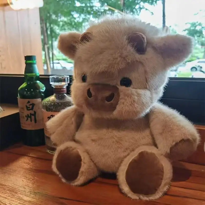 45CM Cute West Highland Calf Doll Running Little Cow Plush Toy Cartoon Soft Stuffed Animal Companion Toy Appease Kid Doll