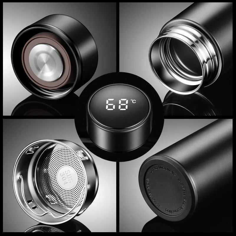 500ML Intelligent Temperature Stainless Steel Thermos Bottle Sports Water Cup Car Insulated Cup Thermal Mug Travel Vacuum Flasks