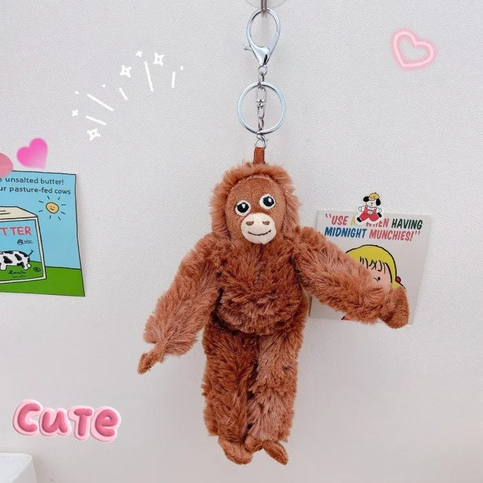 Kawaii Gorilla Plush Toy Cartoon Chimpanzees Monkey Soft Stuffed Doll Keychain Backpack Car Bag Decor Boys Girls Birthday Gifts