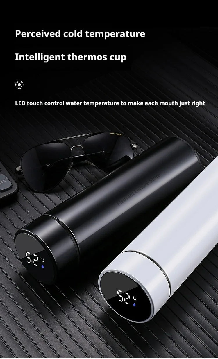 500ML Intelligent Temperature Stainless Steel Thermos Bottle Sports Water Cup Car Insulated Cup Thermal Mug Travel Vacuum Flasks