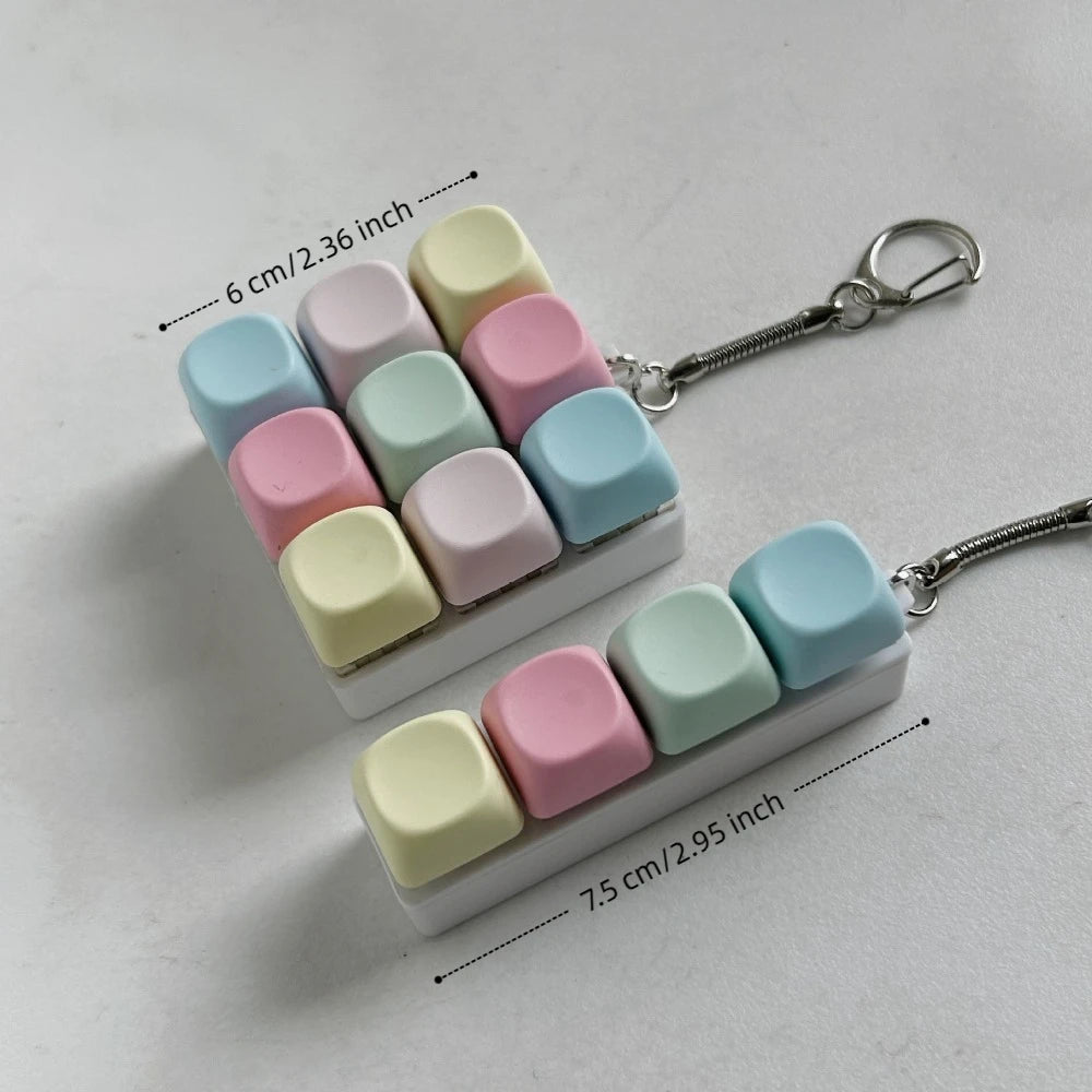 Relaxing 4/9 Keys Finger Keyboard Keycap Key Button Decompression Toy Stress Relief Gadget Pinch Toy Adult