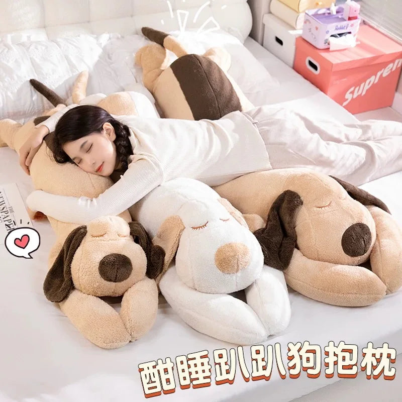 Giant Dog Plush Toy Big Sleeping Dog Stuffed Puppy Doll Soft Animal Toy Cartoon Pillow Baby Back Cushion Girls Birthday Gift