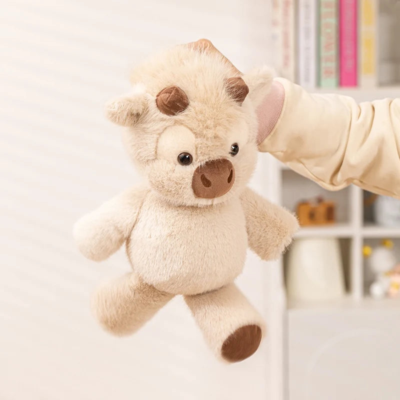 Adorable Huggable Figure Plush Cow Toy Lovely Cattle Plush Stuffed Animals Cattle Soft Doll Kids Toys Birthday Gift for Children