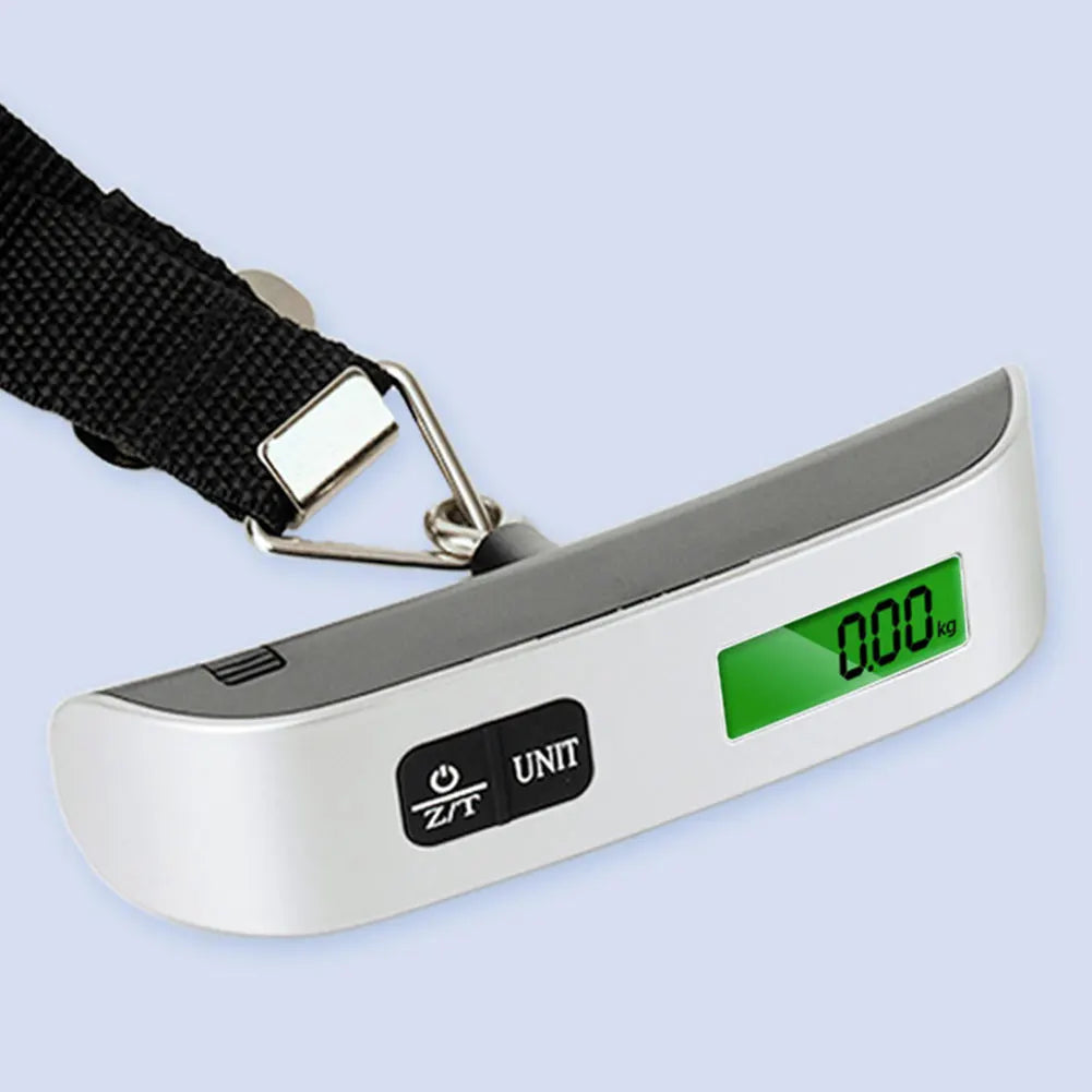 50kg/110lb Electronic Hanging Suitcase Travel Weighs LCD Display Pocket Electronic Suitcase Travel Scale Hand Luggage Scale