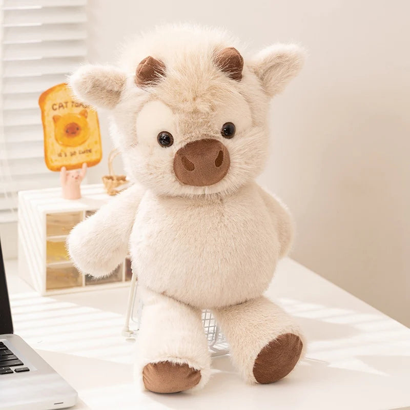 Adorable Huggable Figure Plush Cow Toy Lovely Cattle Plush Stuffed Animals Cattle Soft Doll Kids Toys Birthday Gift for Children