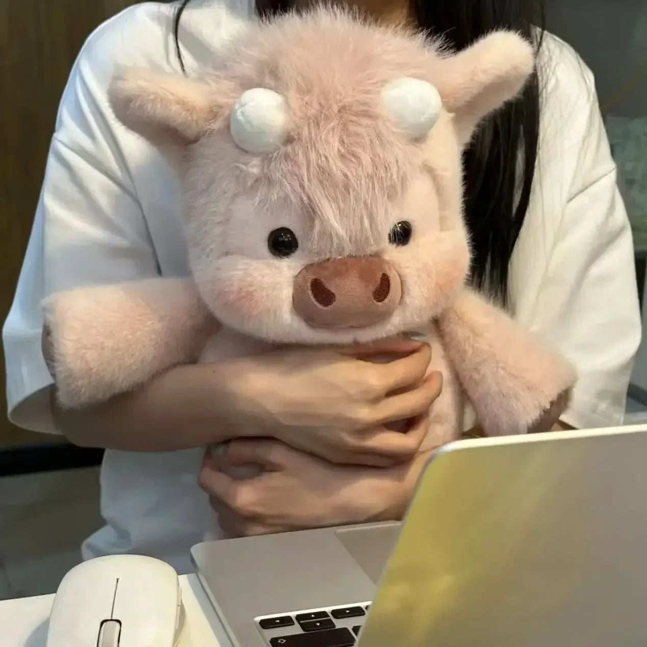 45CM Cute West Highland Calf Doll Running Little Cow Plush Toy Cartoon Soft Stuffed Animal Companion Toy Appease Kid Doll
