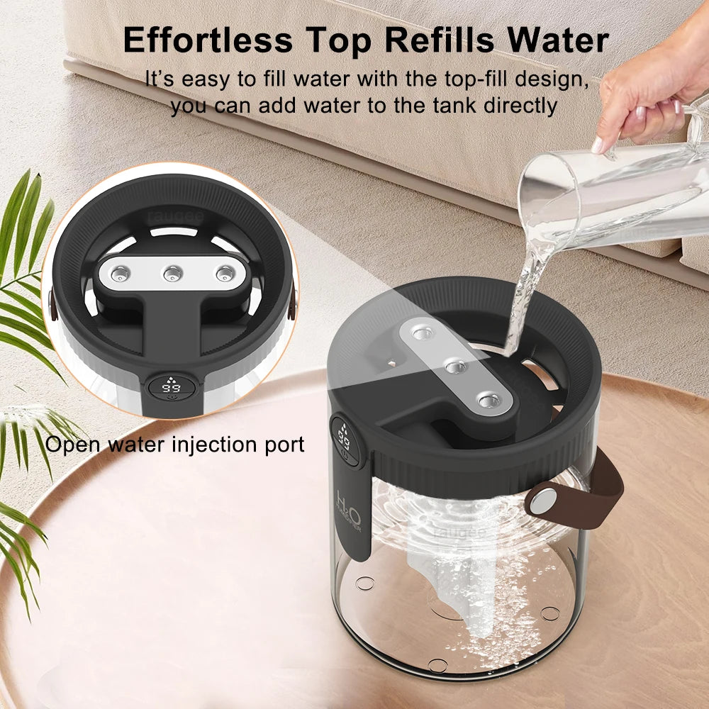 1.5L Air Humidifier Large Capacity Home Humidifier Silent Mist Maker 1800mAh Battery USB Rechargeable Humidifier with LED Light
